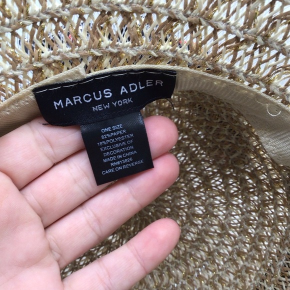 Marcus Adler New York Womens Boho Black Floral Scarf Straw Bucket Sun Hat main image 5